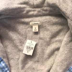 (W) Hooded L.L.Bean blue flannel/fleece inside. M.